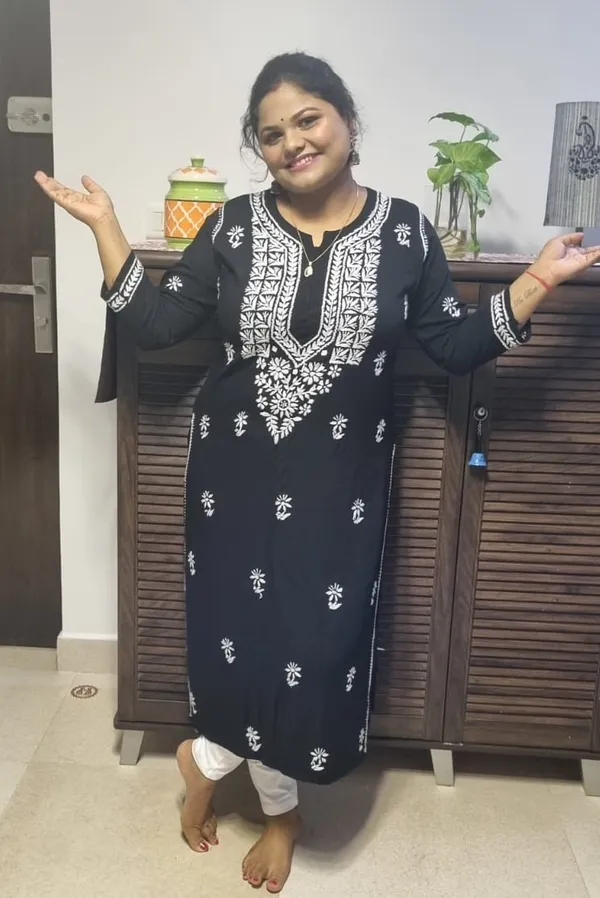 Black_Modal_Cotton_Chikankari_Kurta