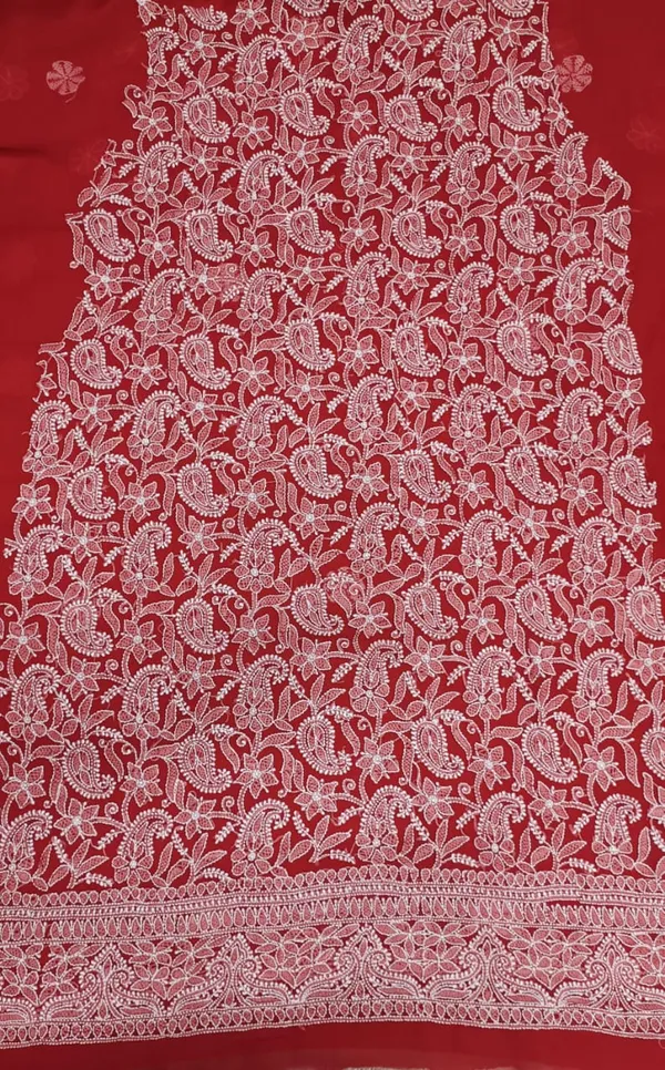 Red_Georgette_Chikankari_Suit_Piece_With_Hand_Embroidery