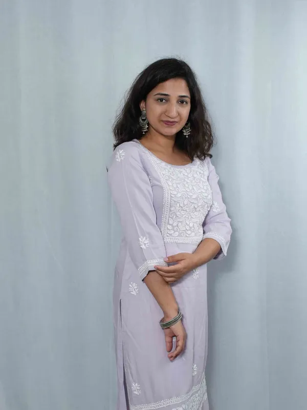 Lavender_Chikankari_Modal_Kurta_With_Hand_Embroidery
