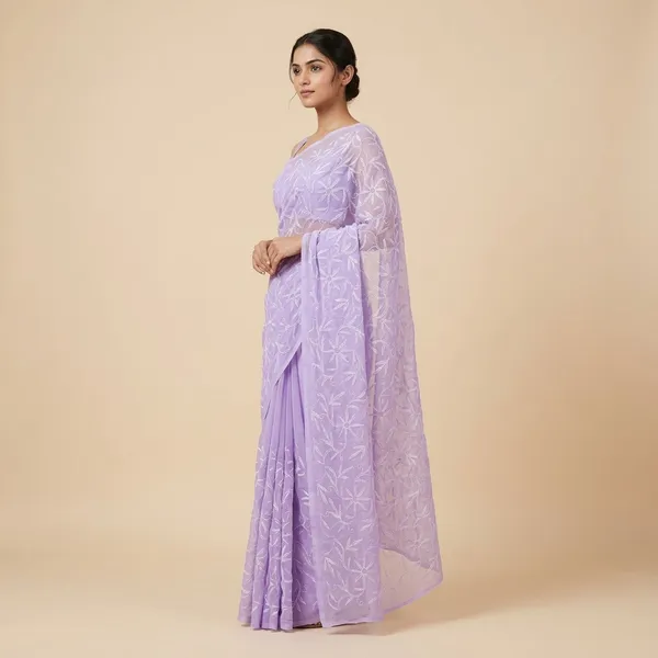 Lavander_Chikankari_Closet_Georgette_Saree