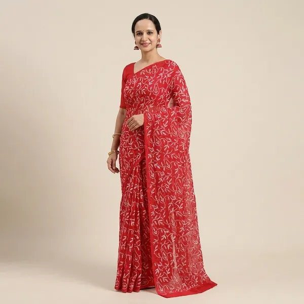 Red_Chikankari_Closet_Georgette_Saree