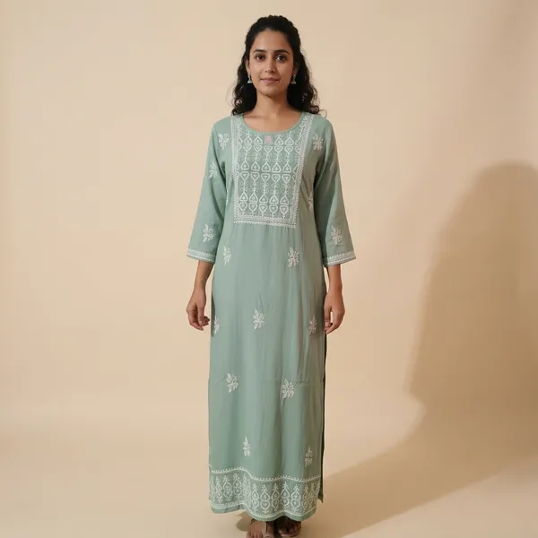 Green_Chikankari_Modal_Kurta_Size_S