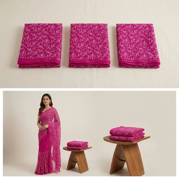 Rani_Pink_Chikankari_Georgette_Saree_With_Tepchi_Embroidery
