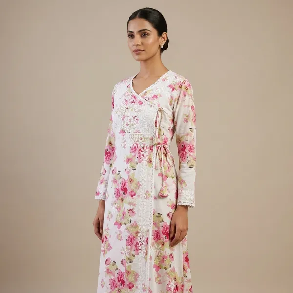 Multi_Mulmul_Cotton_Chikankari_Angrakha_Kurta