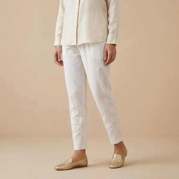 White_Cotton_Chikankari_Hand_Embroidered_Pant