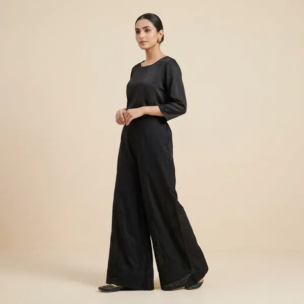 Black_Modal_Chikankari_Palazzo_With_Hand_Embroidery
