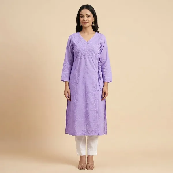 Purple_Dobby_Cotton_Chikankari_Angrakha_Kurta