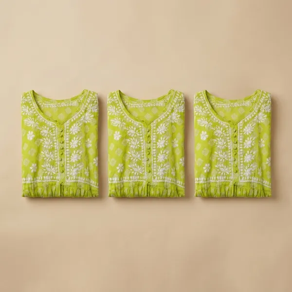 Green_Mulmul_Cotton_Chikankari_Short_Kurti