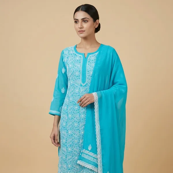 Blue_Lucknowi_Chikankari_Hand_Embroidered_Georgette_Suit_Piece