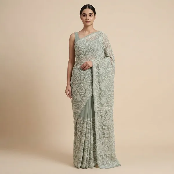 Grey_Chikankari_Saree_With_Jaal_Hand_Embroidery
