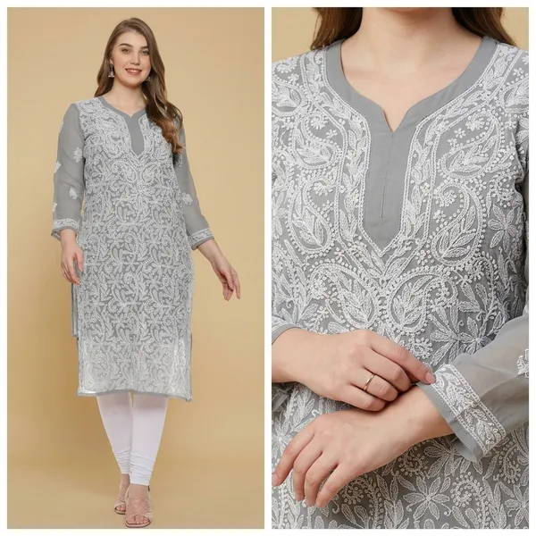 Grey_Chikankari_Kurta_With_Jaal_Embroidery