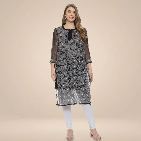 Black_Chikankari_Kurta_With_Jaal_Embroidery
