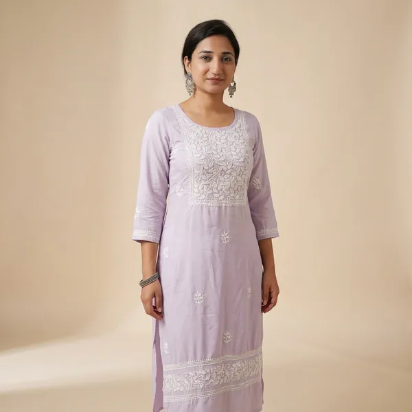 Lavender_Chikankari_Modal_Kurta_With_Hand_Embroidery