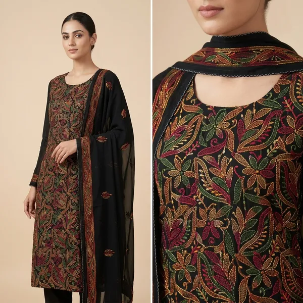 Black_Georgette_Chikankari_Suit_With_Silk_Thread_Embroidery