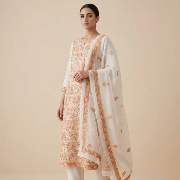 White_Georgette_Chikankari_Suit_With_Silk_Thread_Embroidery
