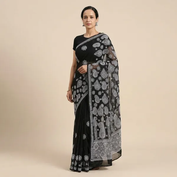 Black_Chikankari_Saree_With_Hand_Embroidery