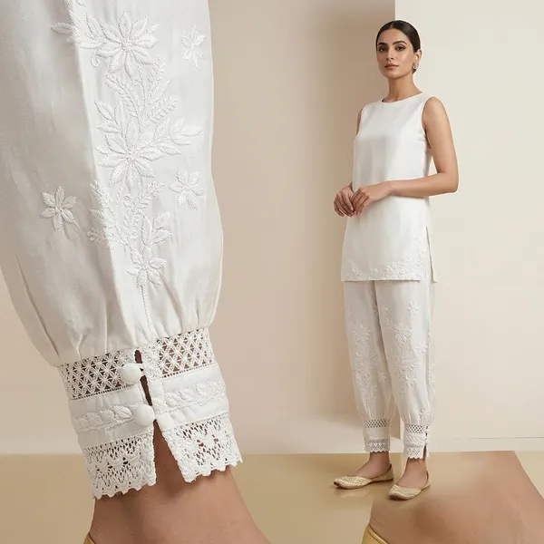 White_Cotton_Afghani_Chikankari_Salwar