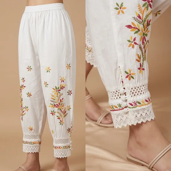 White_Cotton_Afghani_Chikankari_Salwar