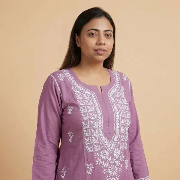 Blue_Modal_Cotton_Chikankari_Kurta