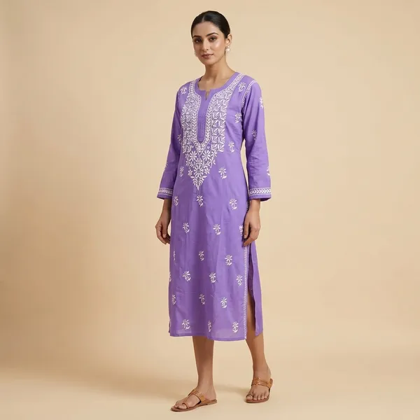 Purple_Modal_Cotton_Chikankari_Kurta