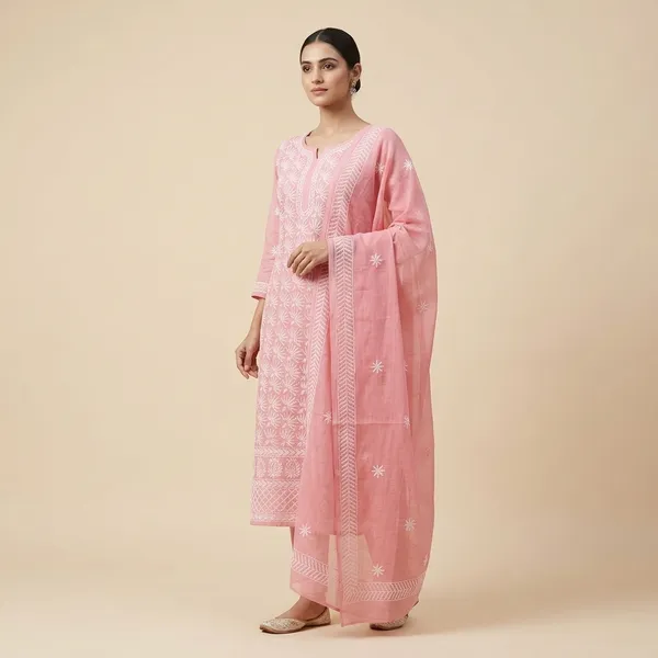 Coral_Pink_Kota_Doria_Cotton_Chikankari_Hand_Embroidered_Suit