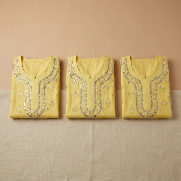 Yellow_Partywear_Chikankari_Kurta_Sharara_Set_With_Mirror_Work
