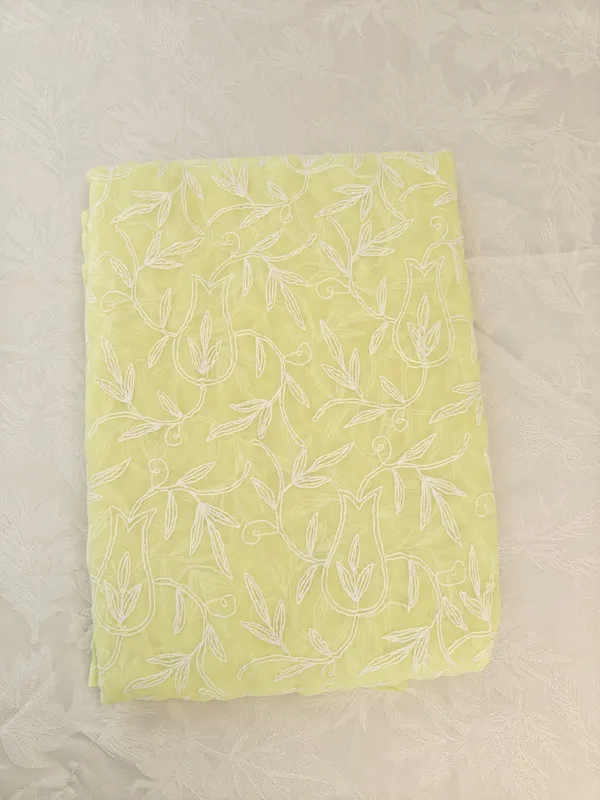 Yellow_Chikankari_Closet_Georgette_Saree