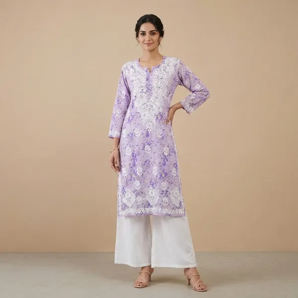 Purple_Floral_Print_Chikankari_Embroidered_Straight_Kurta_For_Women