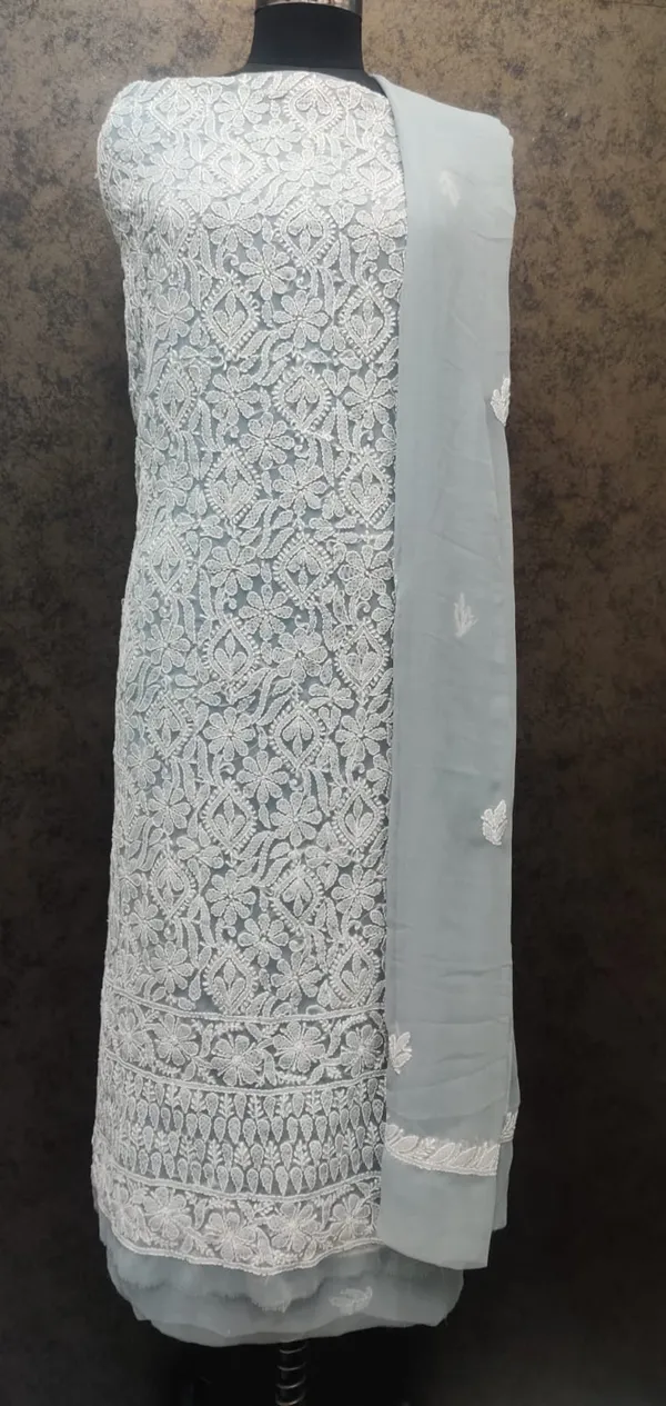 Grey_Lucknowi_Chikankari_Hand_Embroidered_Georgette_Suit_Piece