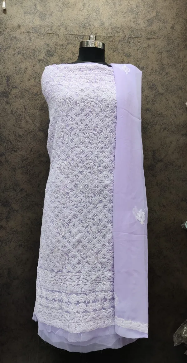 Lavender_Lucknowi_Chikankari_Hand_Embroidered_Georgette_Suit_Piece