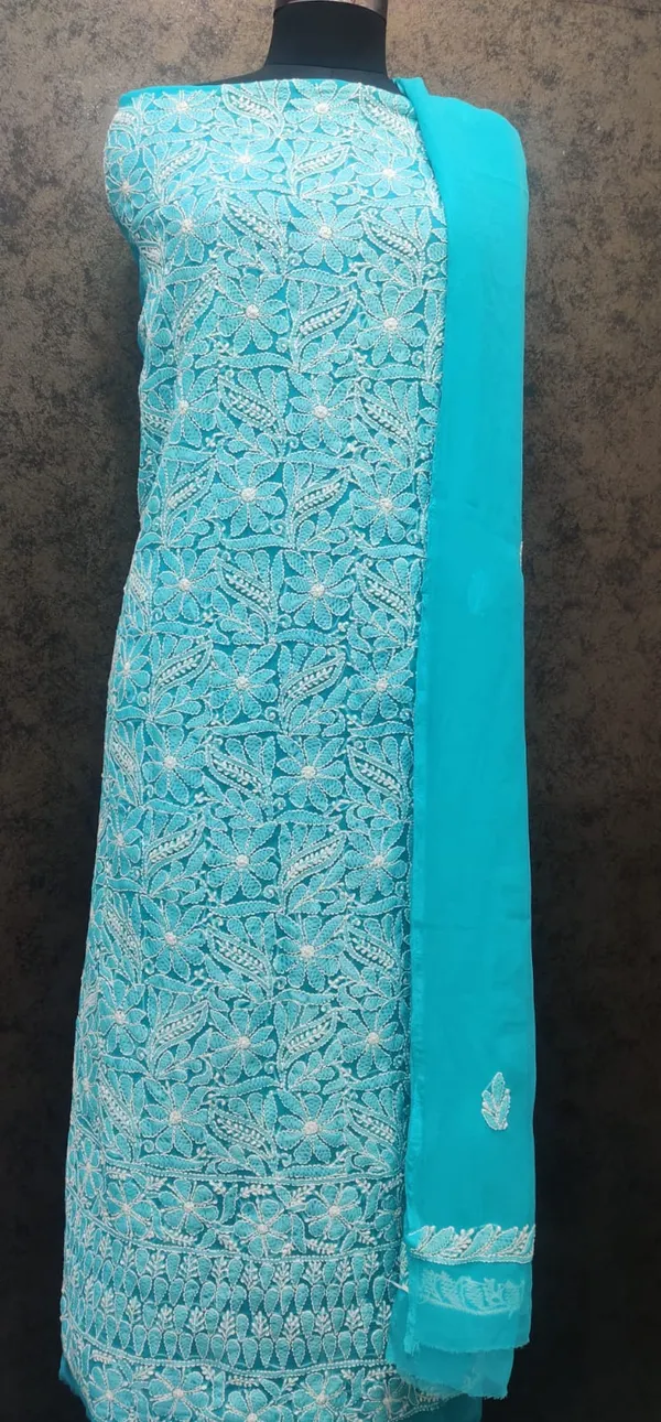 Blue_Lucknowi_Chikankari_Hand_Embroidered_Georgette_Suit_Piece