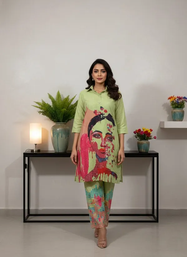 Artistic_Print_Kurti_Pant_Set