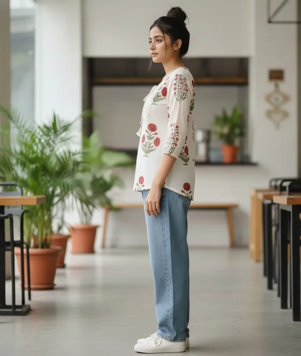 White_Floral_Embroidered_Top_with_Blue_Relaxed_Fit_Jeans_for_Women