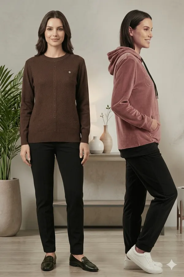 Pack_Of_2_-_Light_Brown_Fleece_Hoodie_And_Brown_Acrylic_Sweater_For_Women