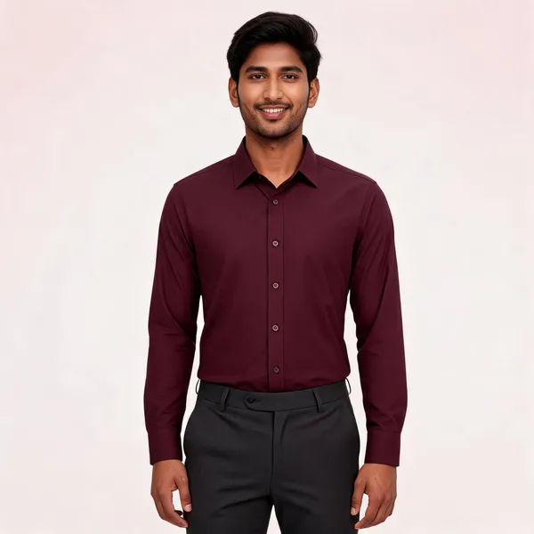 Wine_Giza_Cotton_Custom_Fit_Formal_Shirt_For_Men