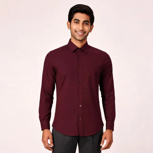 Wine_Giza_Cotton_Custom_Fit_Formal_Shirt_For_Men