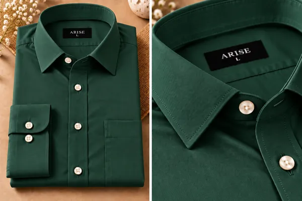 Arise_premium_deep_forest_green_formal_shirt