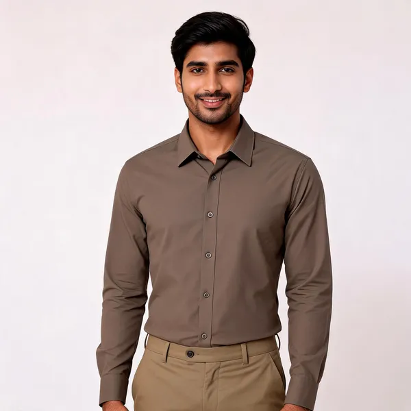 Mushroom_Giza_Cotton_Custom_Fit_Formal_Shirt_For_Men