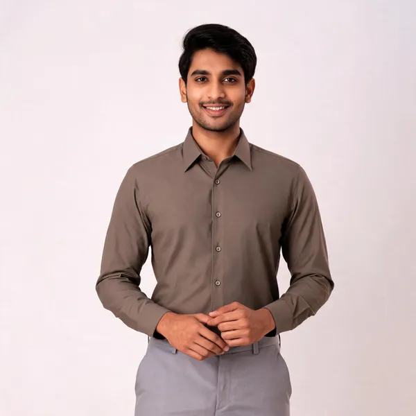 Mushroom_Giza_Cotton_Custom_Fit_Formal_Shirt_For_Men