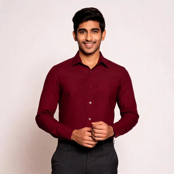 Burgundy_Giza_Cotton_Custom_Fit_Formal_Shirt_For_Men