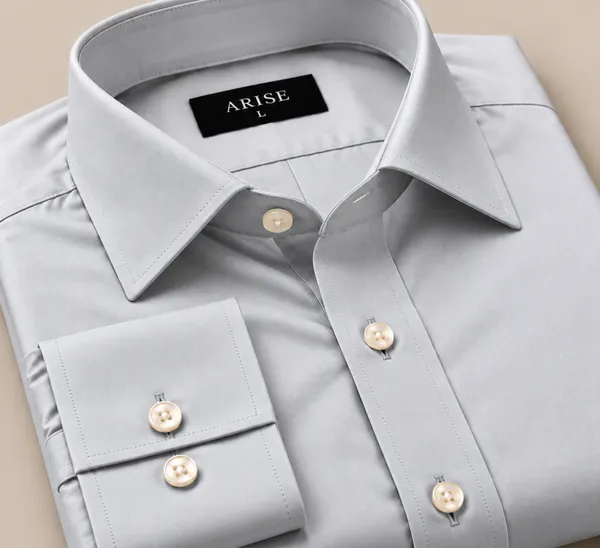 Arise_premium_Elegant_Grey_Dress_Shirt_Diptych_formal_shirt
