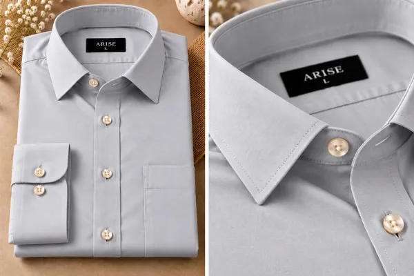 Arise_premium_Elegant_Grey_Dress_Shirt_Diptych_formal_shirt