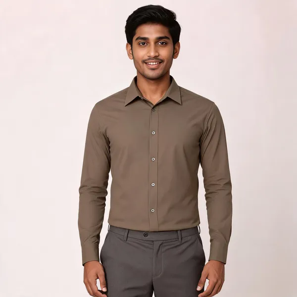 Taupe_Giza_Cotton_Custom_Fit_Formal_Shirt_For_Men