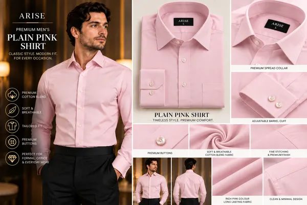 Arise_premium_baby_pink_plain_shirt