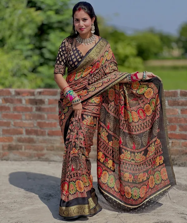 Kalamkari_Special_black_saree