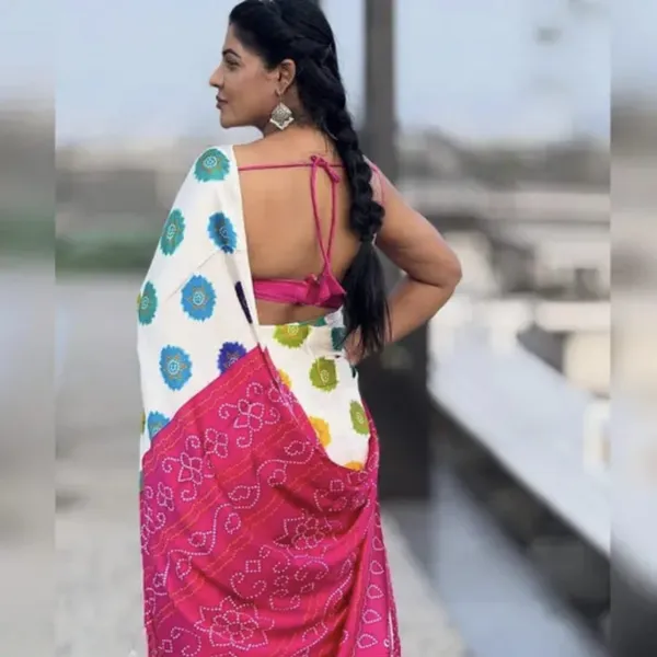 White_Pink_Most_Beauty_Full_Contrast_Print_Sarees