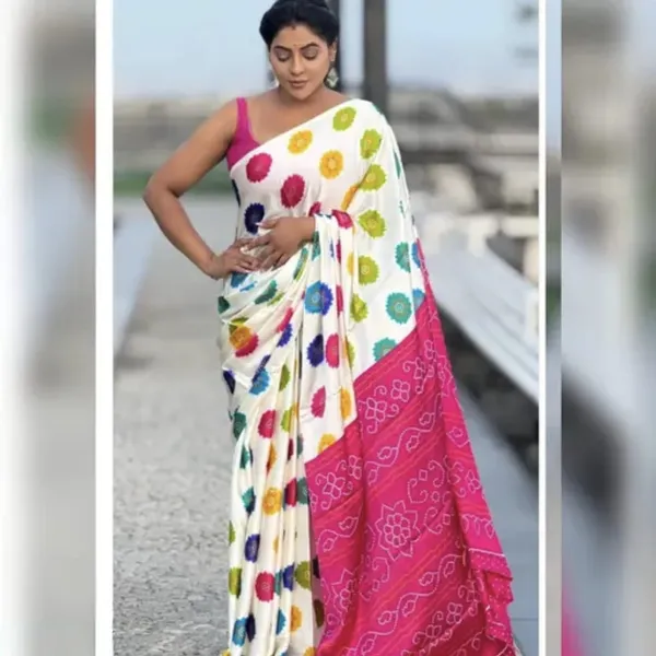 White_Pink_Most_Beauty_Full_Contrast_Print_Sarees