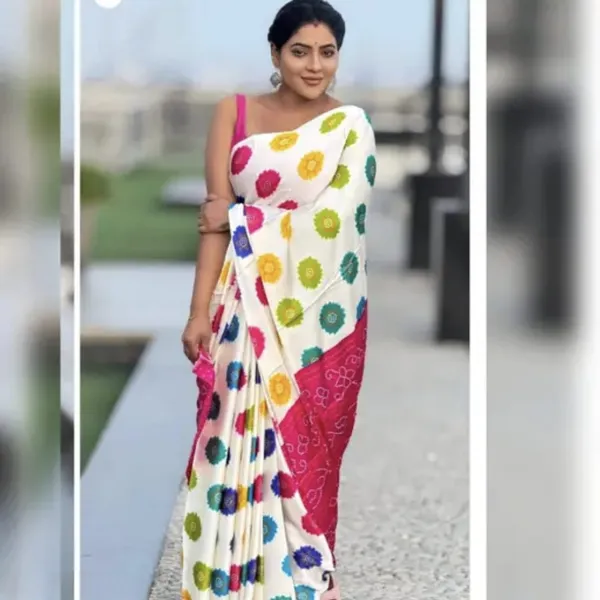 White_Pink_Most_Beauty_Full_Contrast_Print_Sarees
