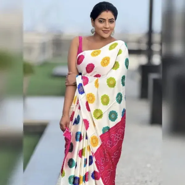 White_Pink_Most_Beauty_Full_Contrast_Print_Sarees