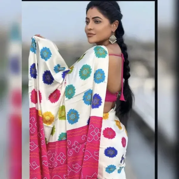 White_Pink_Most_Beauty_Full_Contrast_Print_Sarees